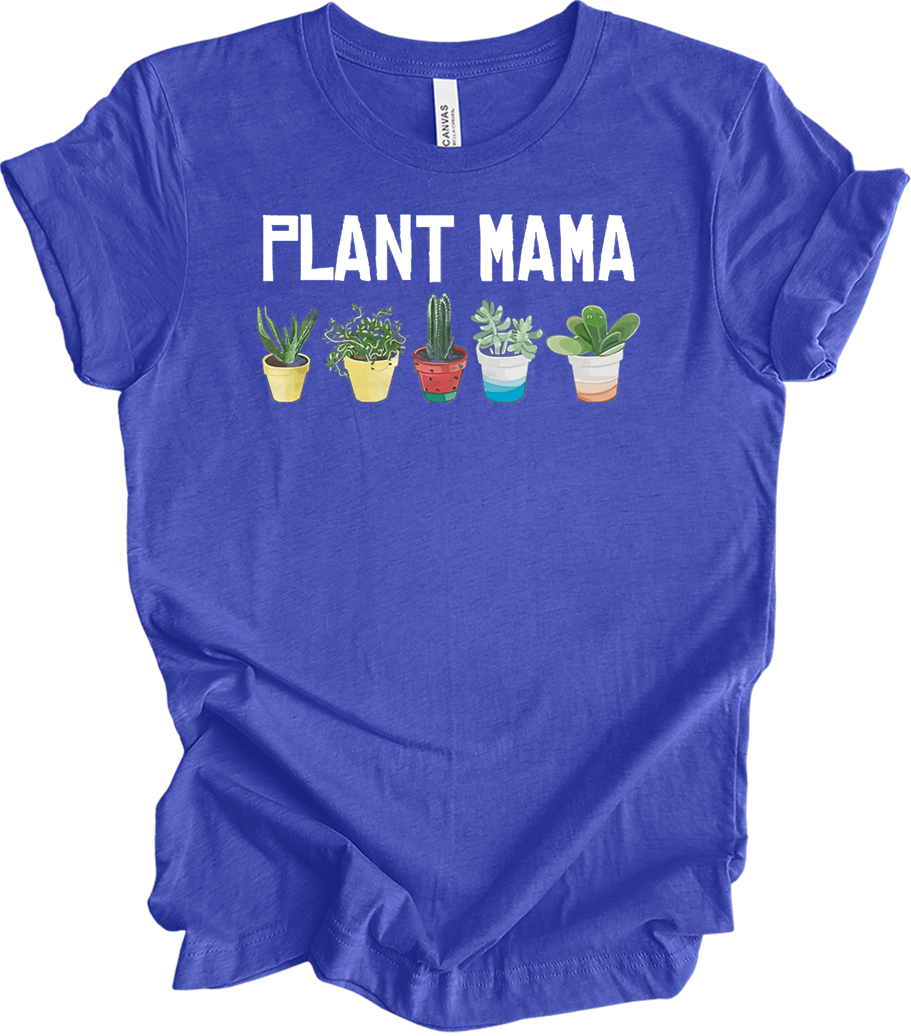 Plant Mama - Cute Plants T-Shirt in Heather Royal