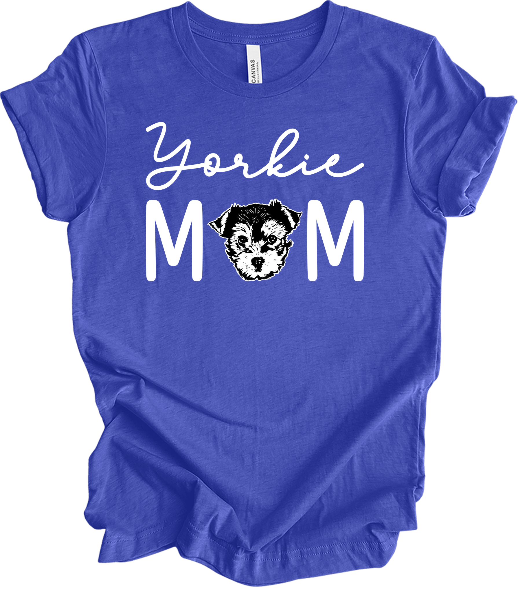 Yorkie Mom - Cute Yorkshire Terrier Dog Mom T-Shirt in Heather Royal