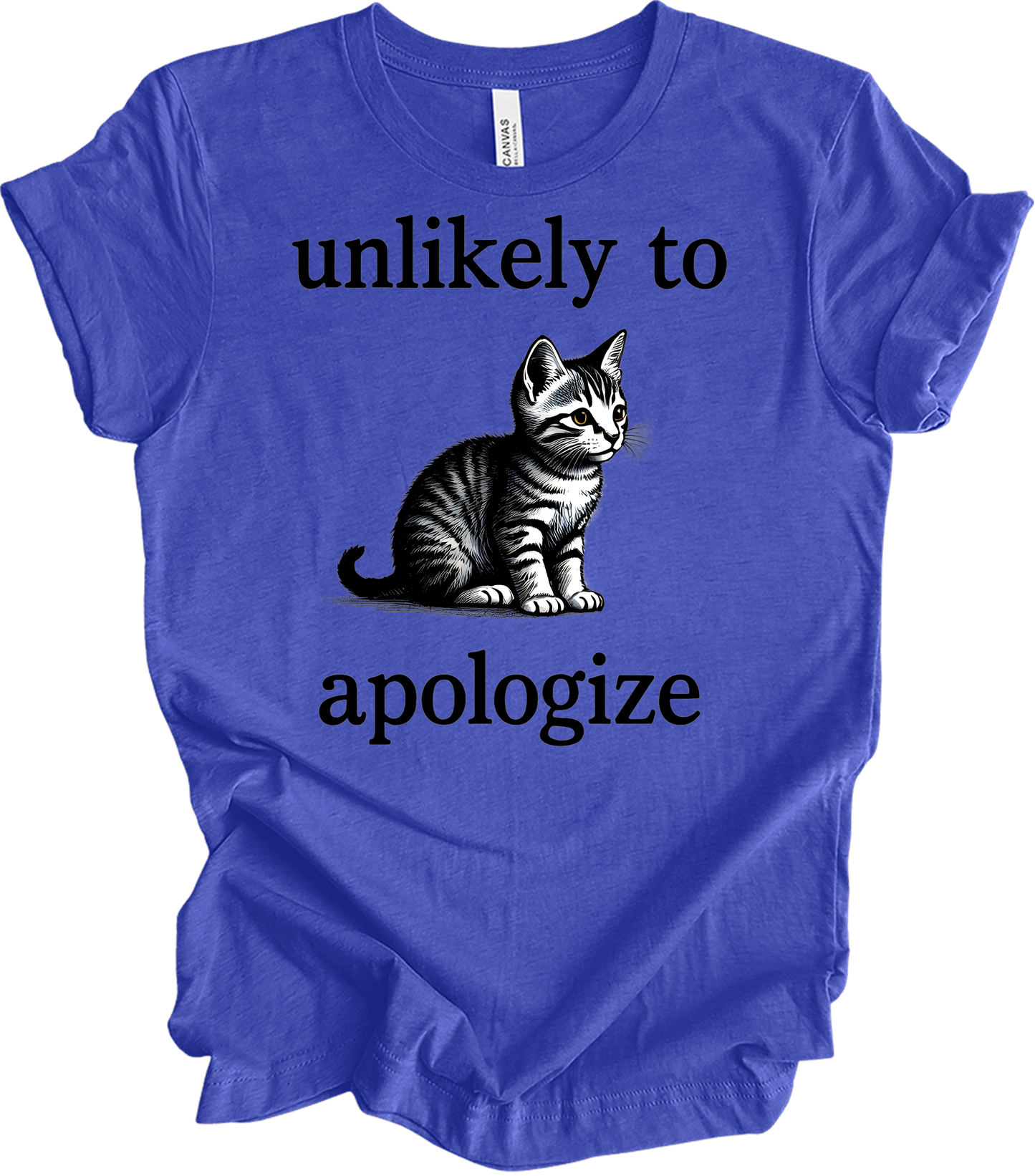 Cute Cat Lover's T-Shirt in Heather Royal