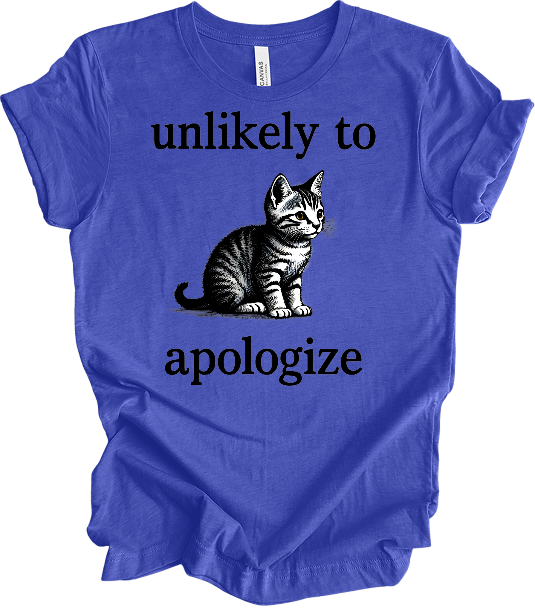 Cute Cat Lover's T-Shirt in Heather Royal