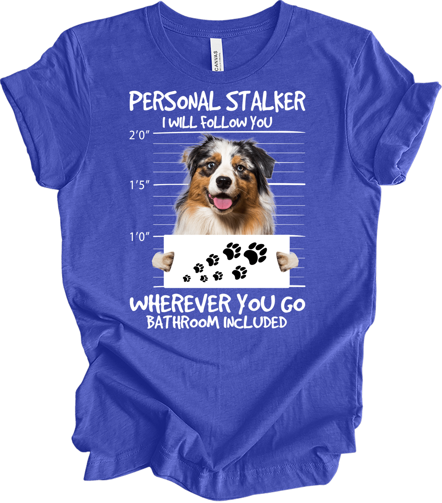 Aussie Shepherd Stalker T-Shirt in Heather Royal
