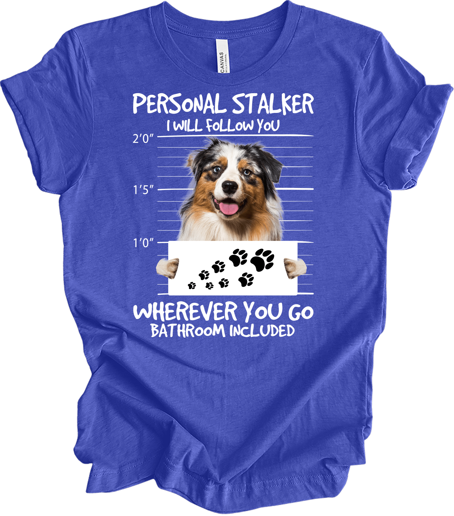 Aussie Shepherd Stalker T-Shirt in Heather Royal