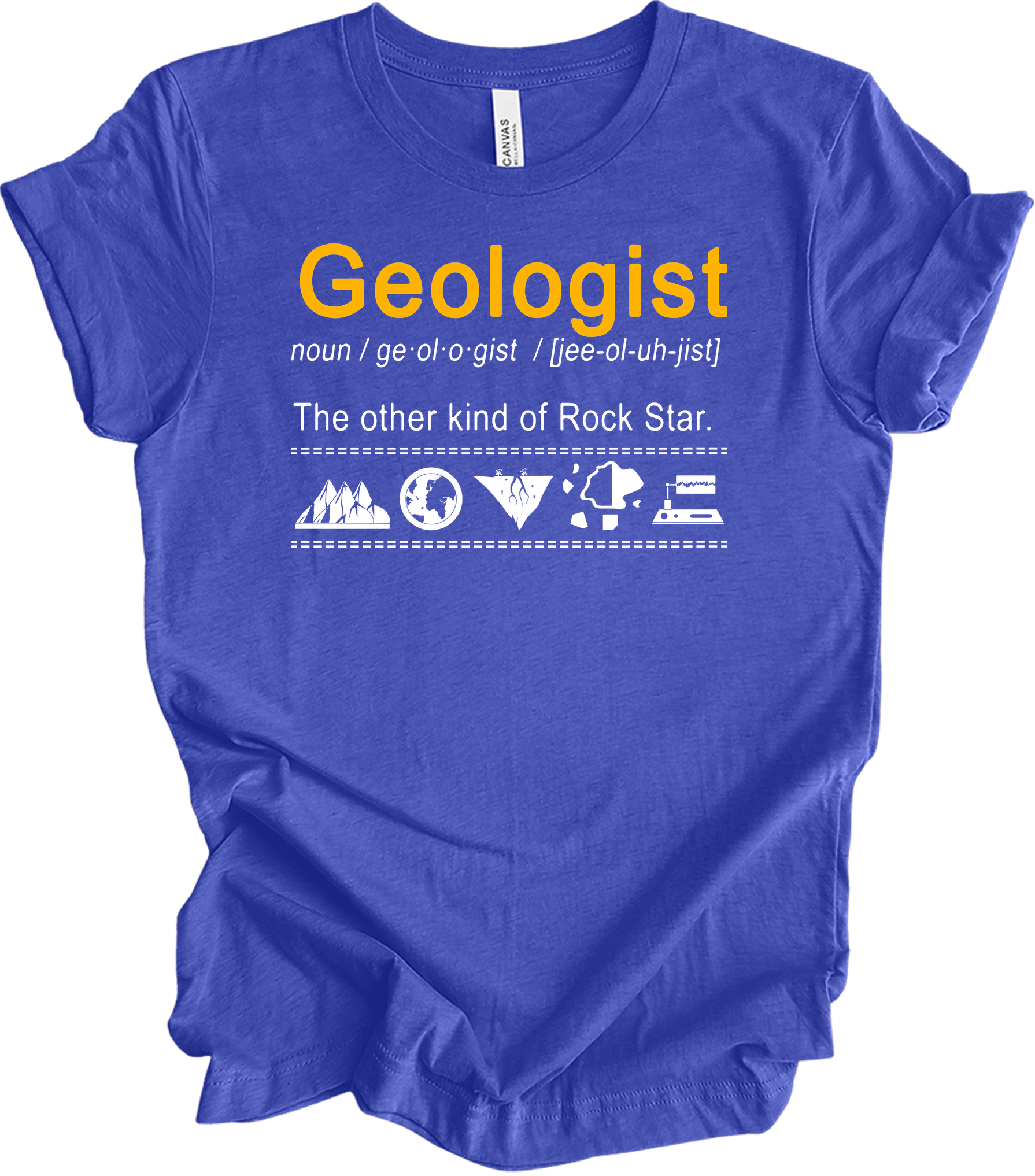 Geologist - Rock Star Humor T-Shirt in Heather Royal