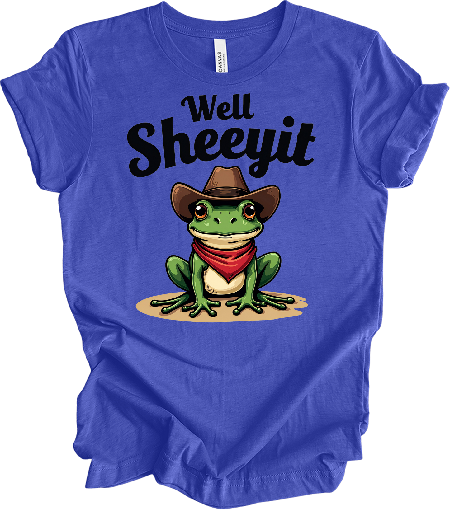 Cowboy Frog - Well Sheeyit T-Shirt in Heather Royal