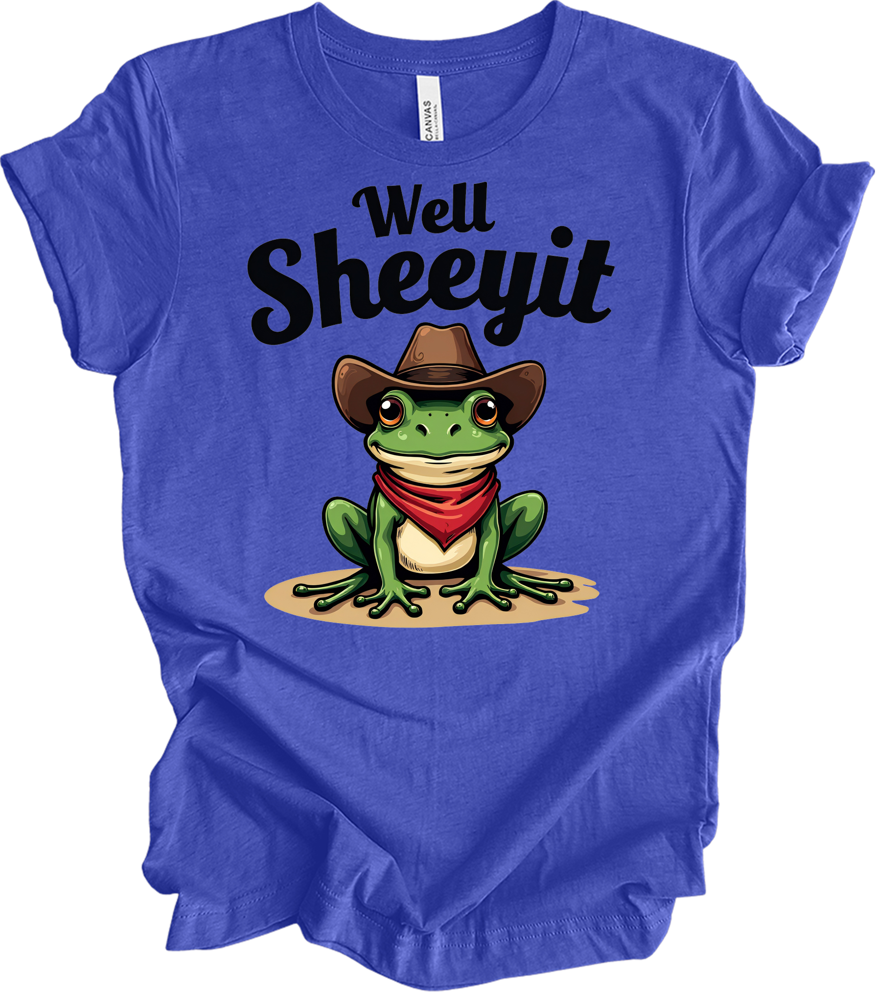 Cowboy Frog - Well Sheeyit T-Shirt in Heather Royal