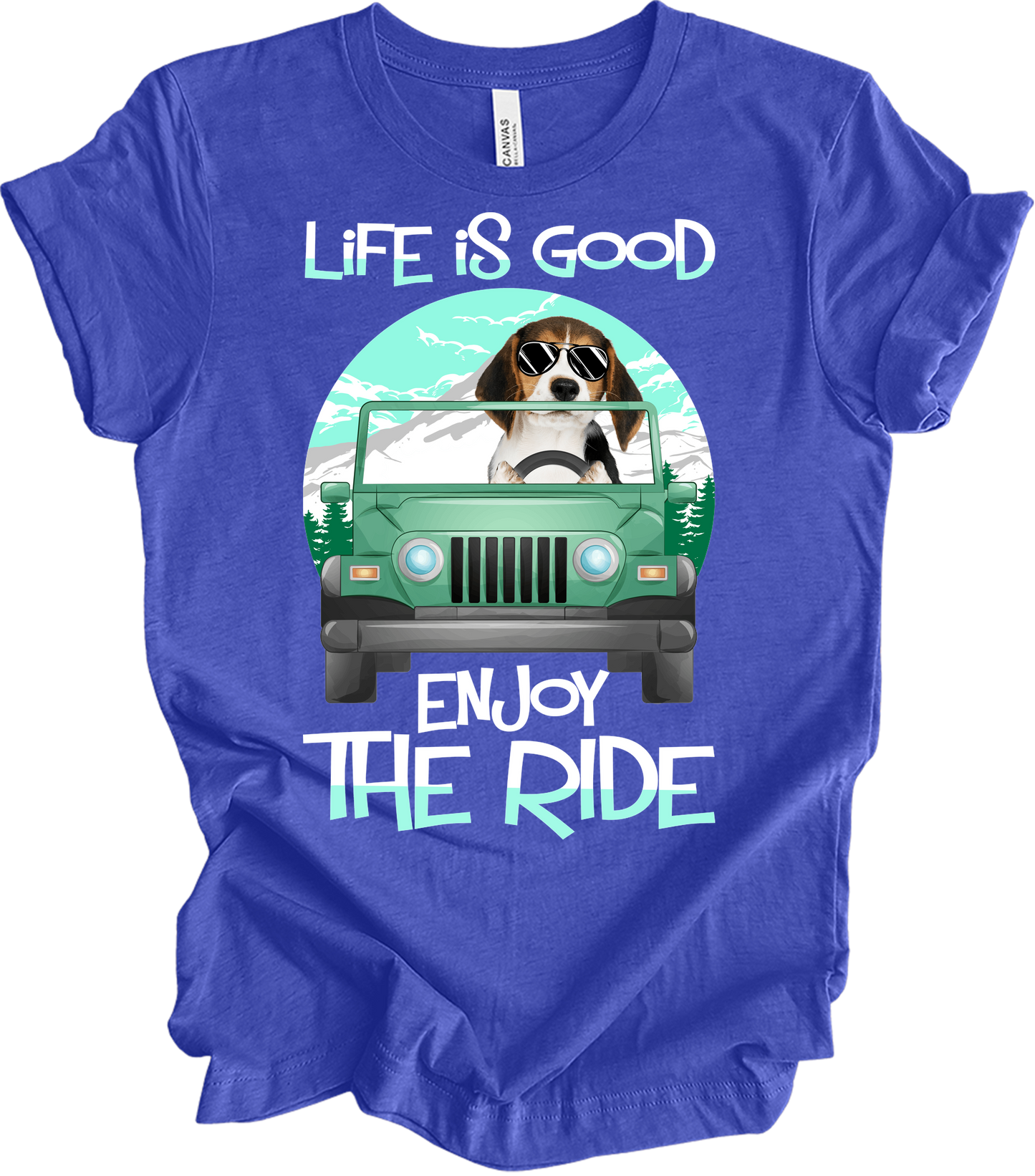 Beagle Life is Good T-Shirt in Heather Royal
