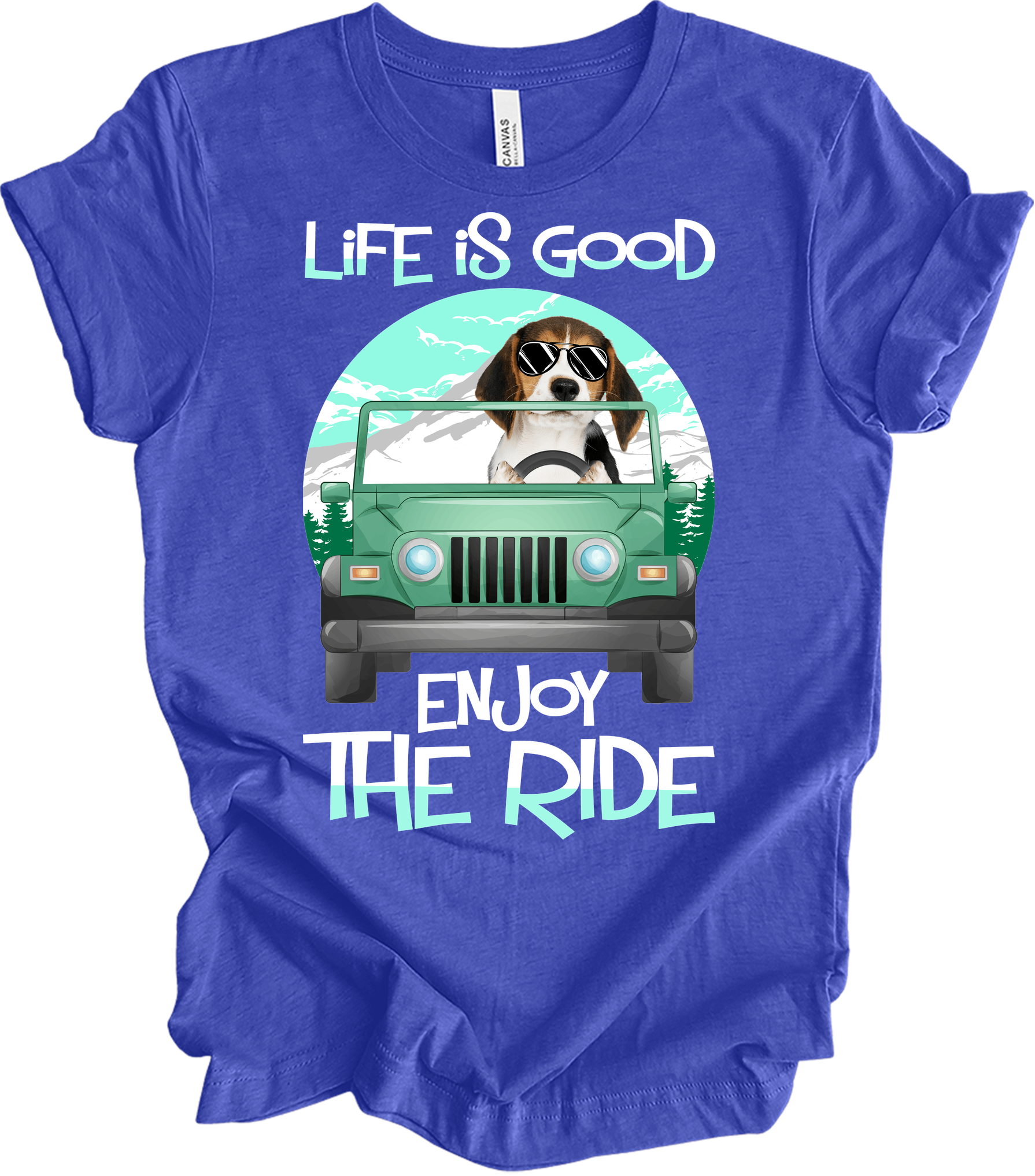 Beagle Life is Good T-Shirt in Heather Royal