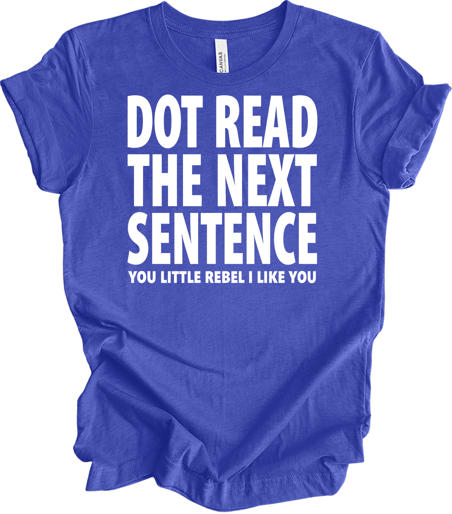 Don't Read The Next Sentence T-Shirt in Heather Royal