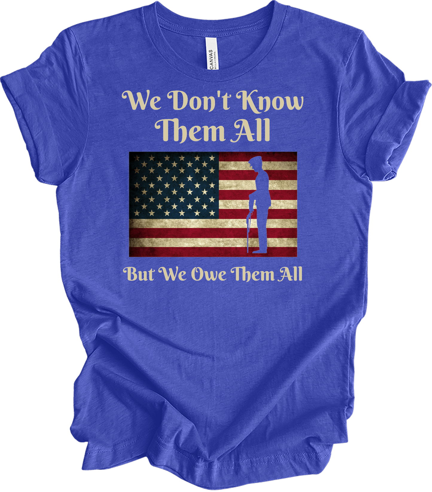 We Owe Them All T-Shirt in Heather Royal