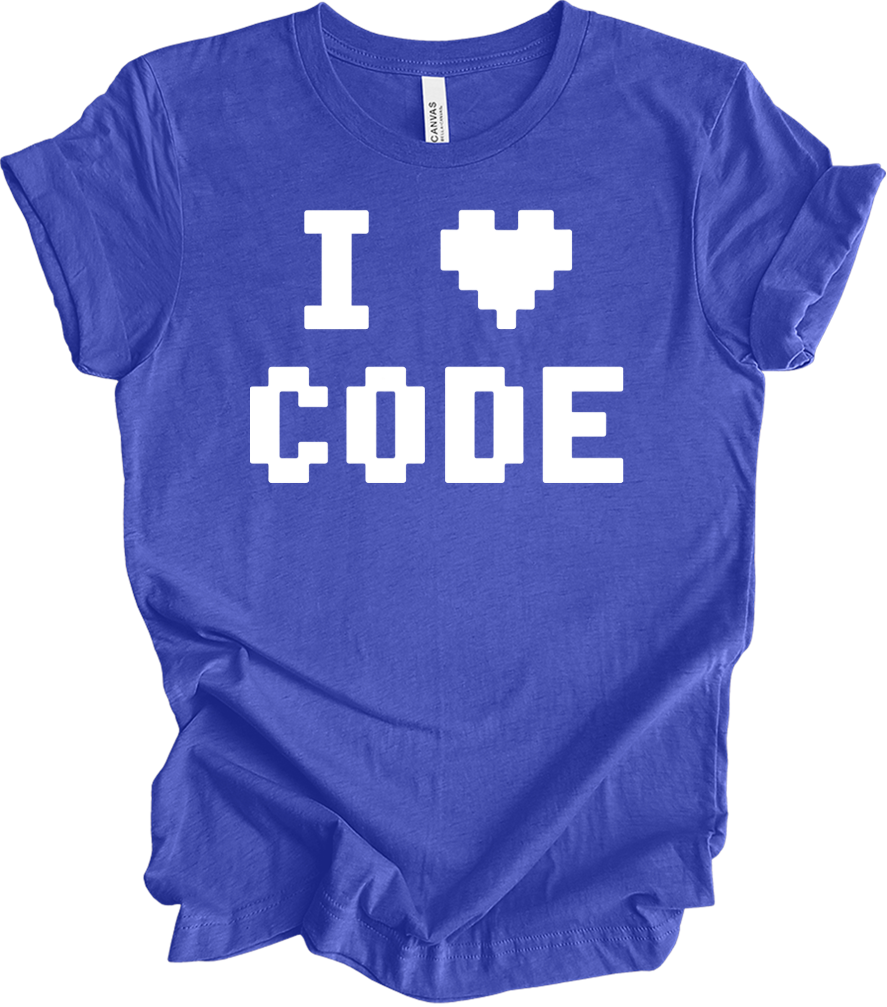 Cool Dude 'I Love Code' T-Shirt in Heather Royal