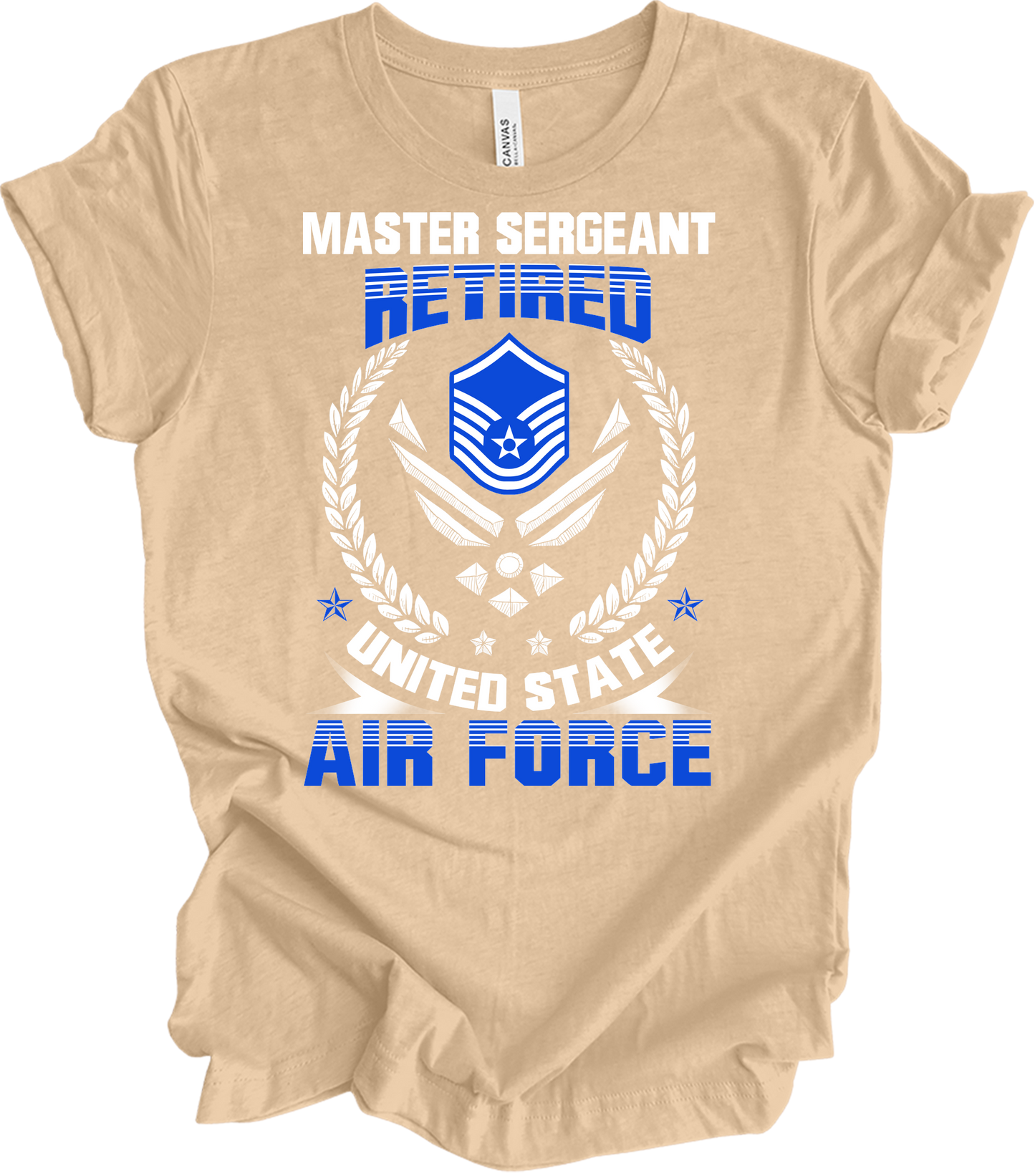 Master Sergeant Retired USAF T-Shirt in Heather Sand Dune