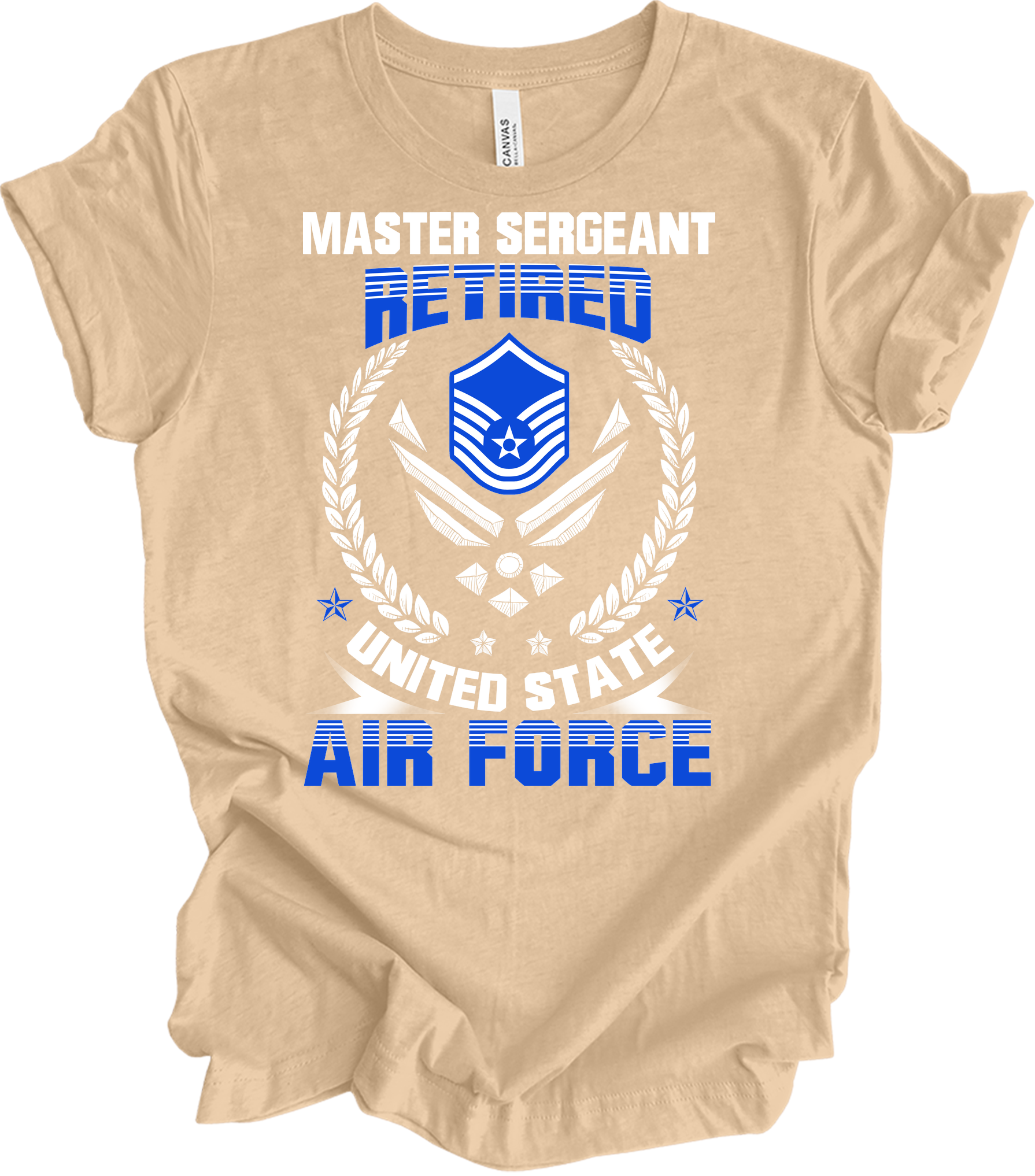 Master Sergeant Retired USAF T-Shirt in Heather Sand Dune