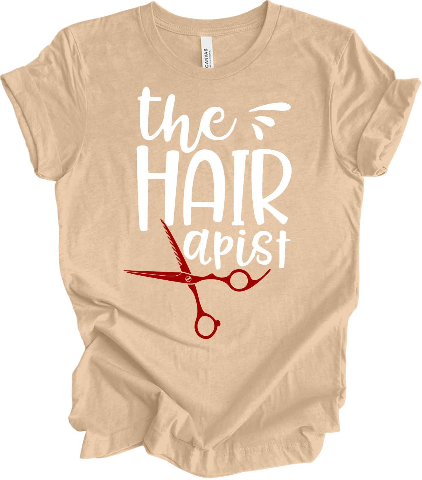 The Hairapist - Funny Unisex T-Shirt in Heather Sand Dune