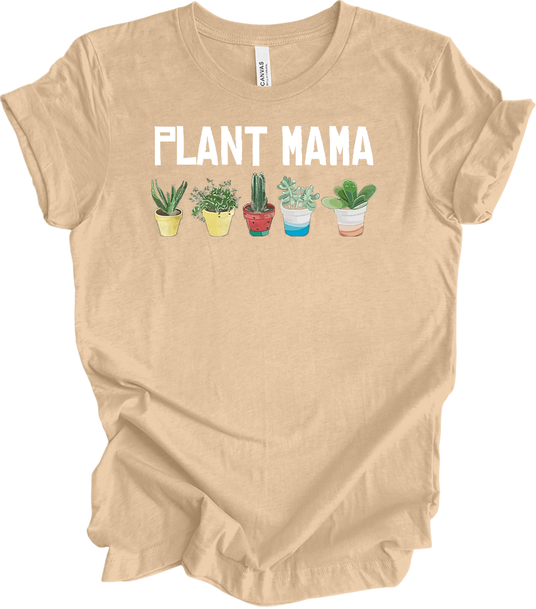 Plant Mama - Cute Plants T-Shirt in Heather Sand Dune