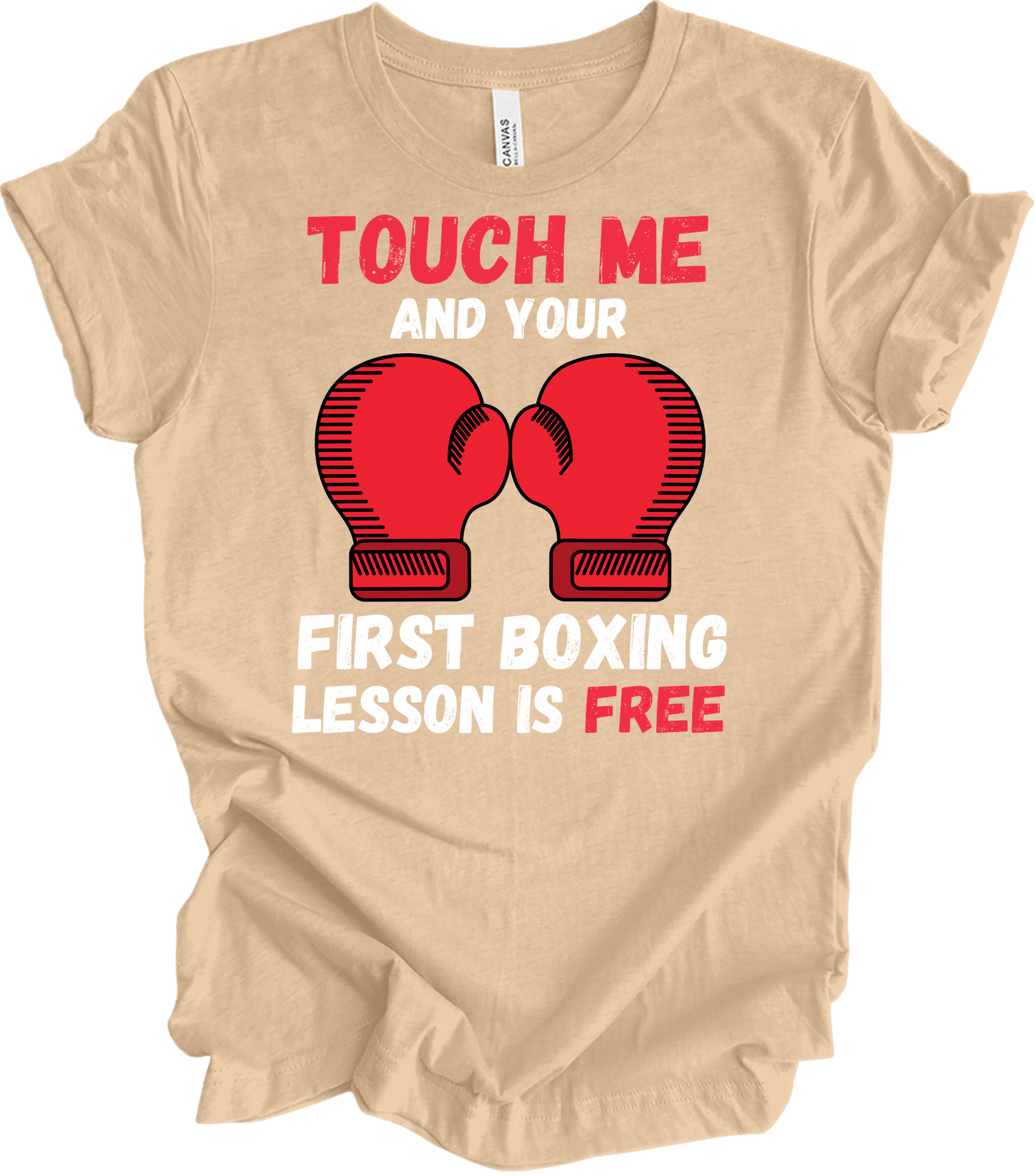 Boxing Lesson Free T-Shirt in Heather Sand Dune