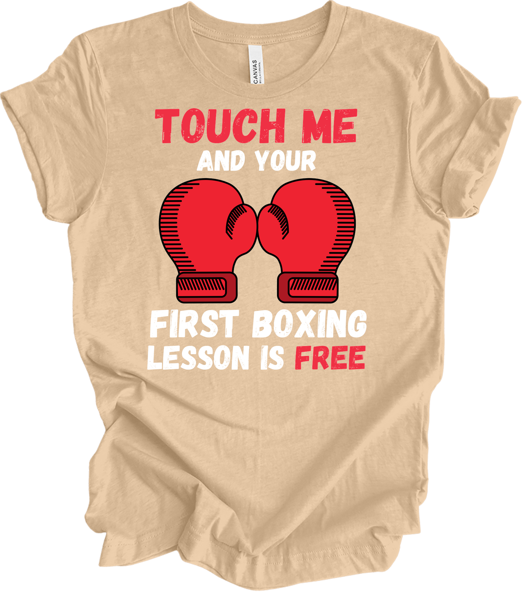 Boxing Lesson Free T-Shirt in Heather Sand Dune