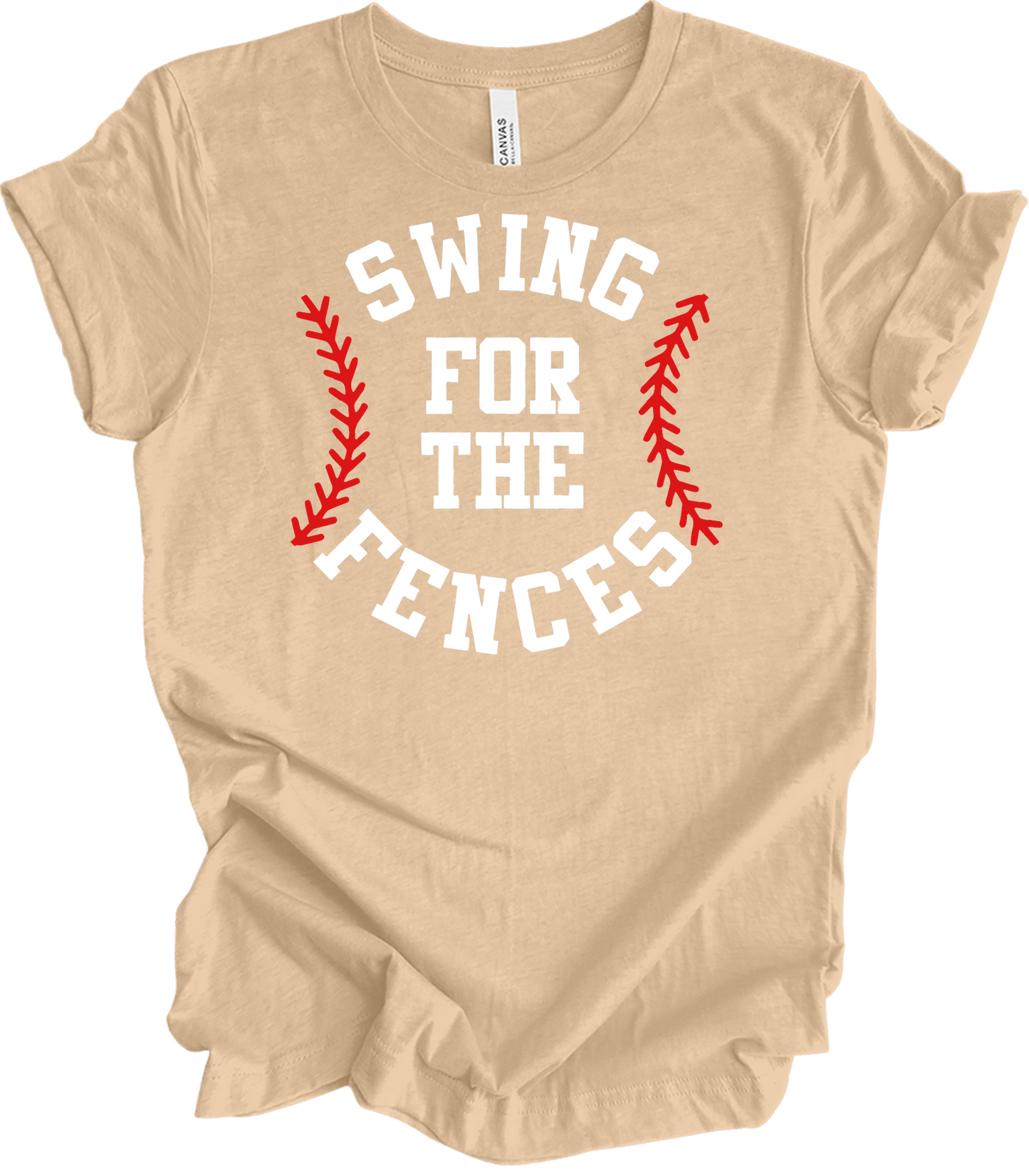 Swing for the Fences Baseball T-Shirt in Heather Sand Dune
