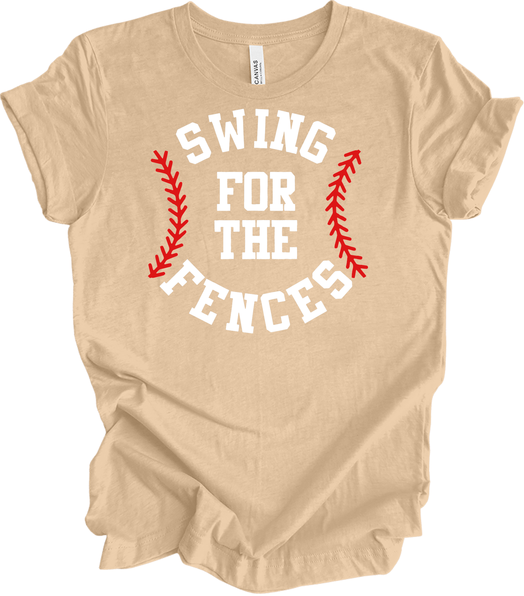 Swing for the Fences Baseball T-Shirt in Heather Sand Dune