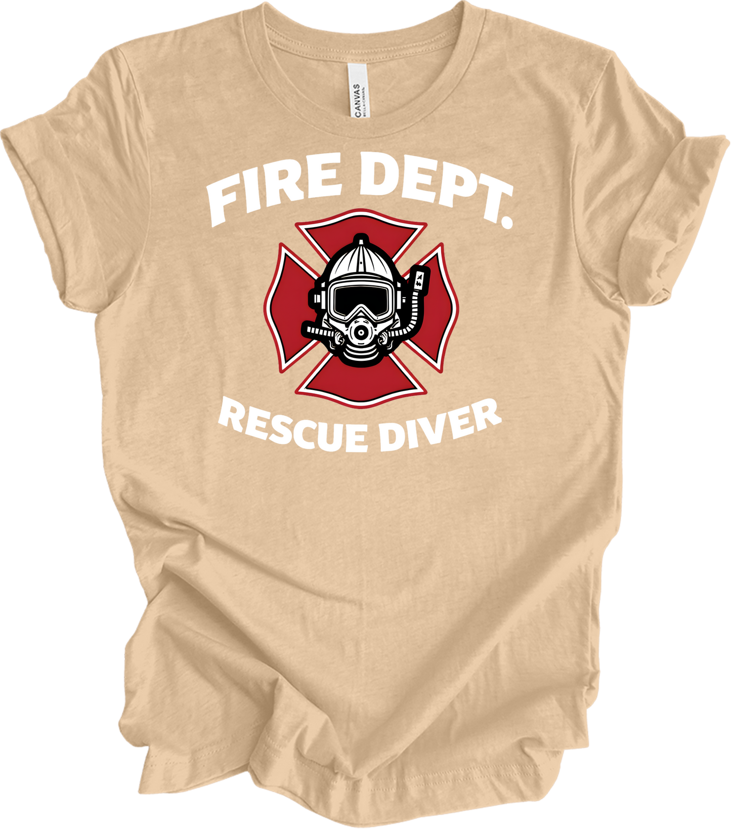 Fire Dept. Rescue Diver T-Shirt in Heather Sand Dune