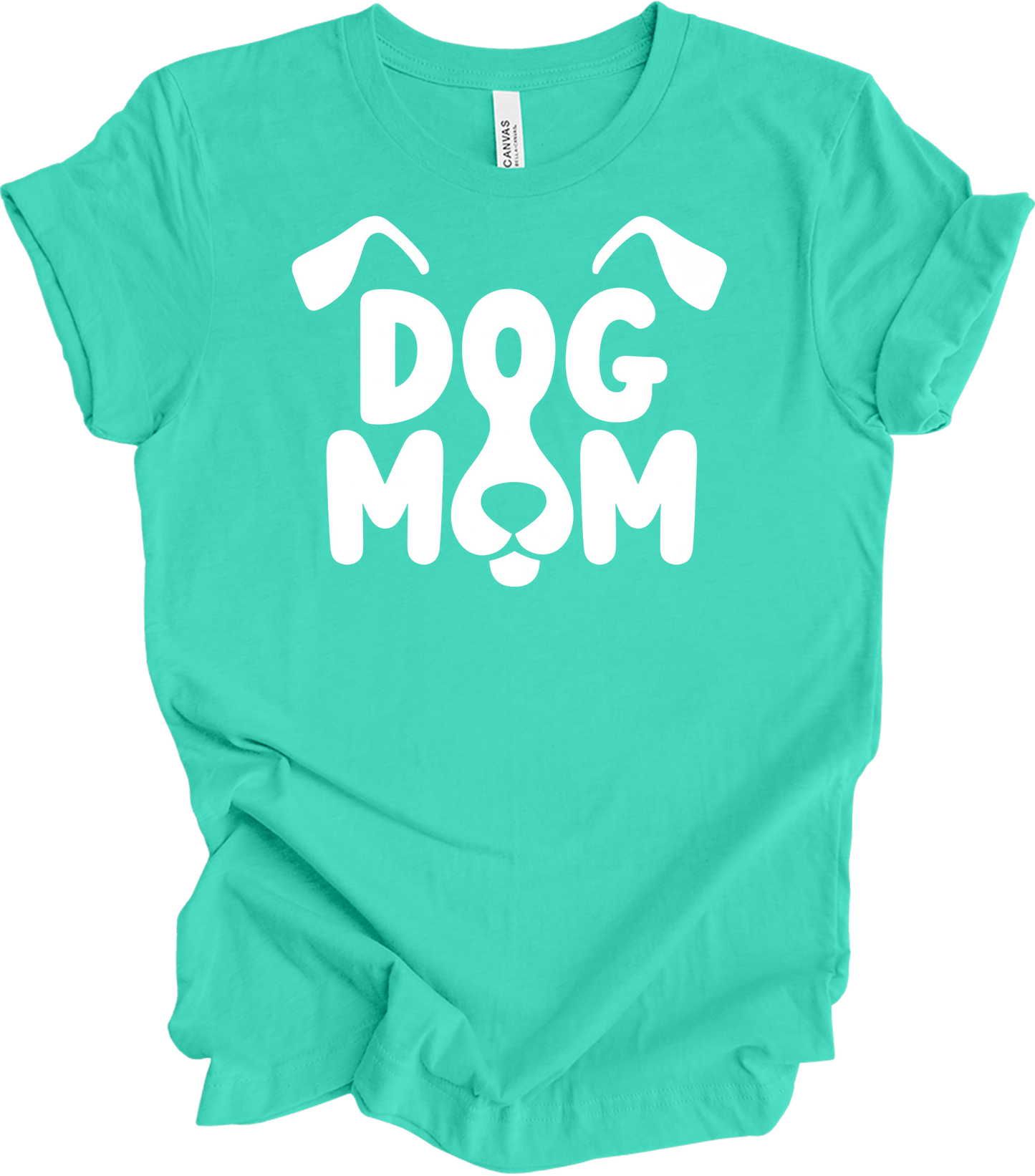 Dog Mom - Cute Gift for Dog Lovers T-Shirt in Heather Teal