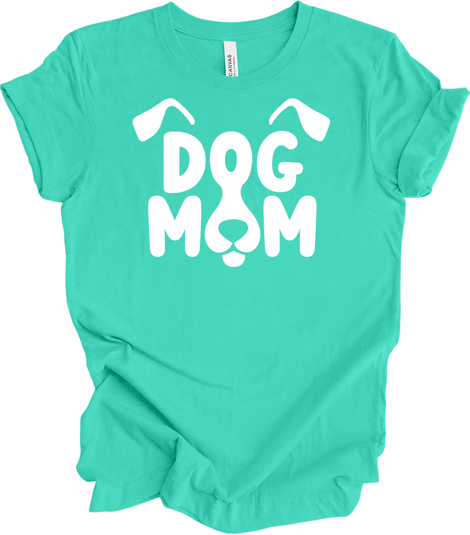 Dog Mom - Cute Gift for Dog Lovers T-Shirt in Heather Teal