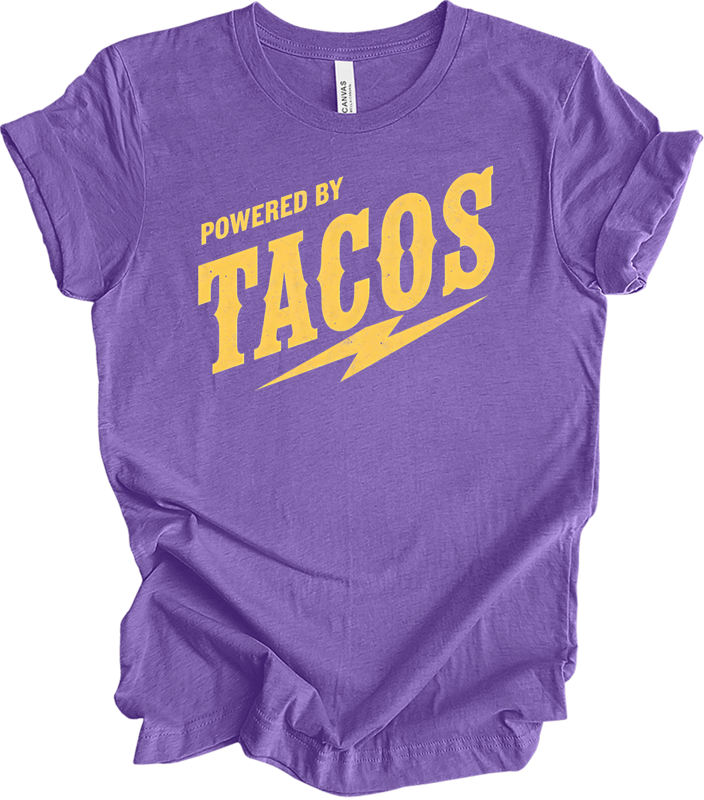 Powered By Tacos - Unisex T-Shirt in Heather Team Purple