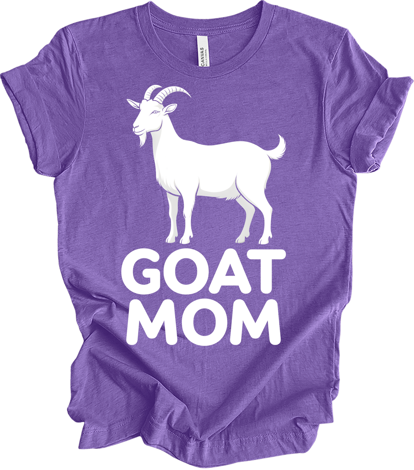 GOAT MOM for Women T-Shirt in Heather Team Purple