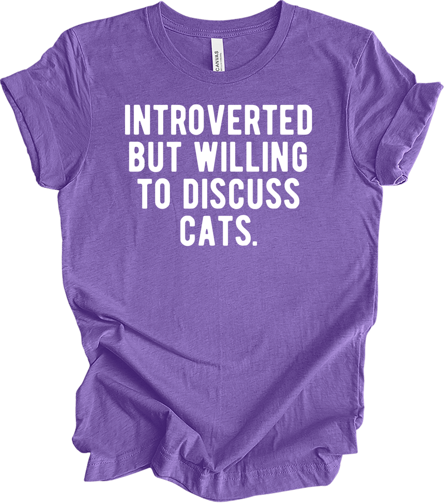 Introverted Discuss Cats T-Shirt in Heather Team Purple