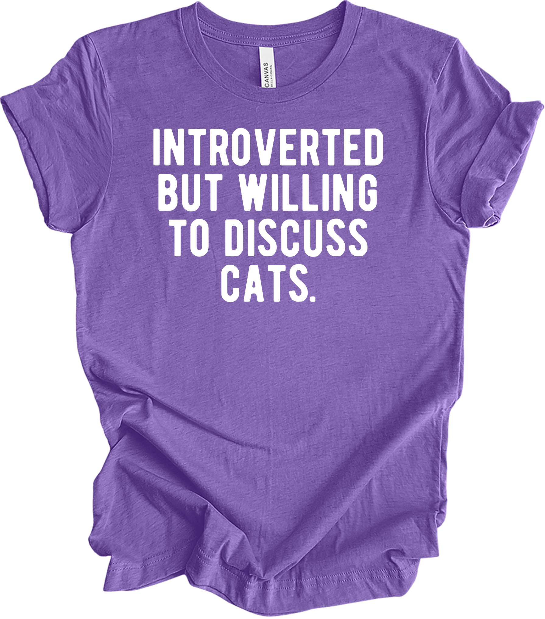 Introverted Discuss Cats T-Shirt in Heather Team Purple