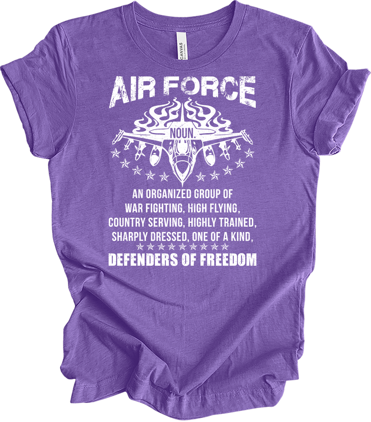 Air Force Noun : Freedom Defenders T-Shirt in Heather Team Purple