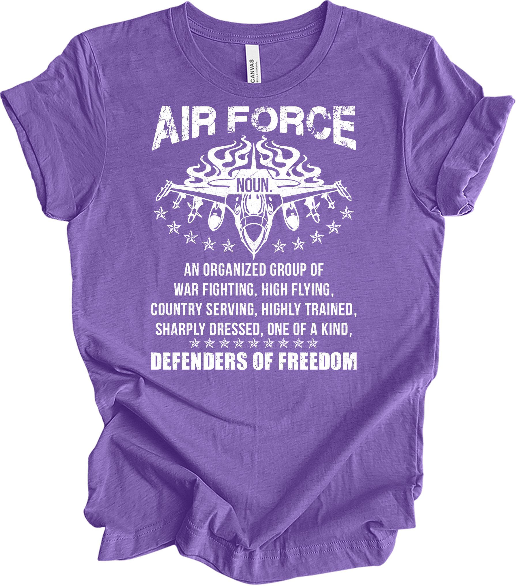 Air Force Noun : Freedom Defenders T-Shirt in Heather Team Purple