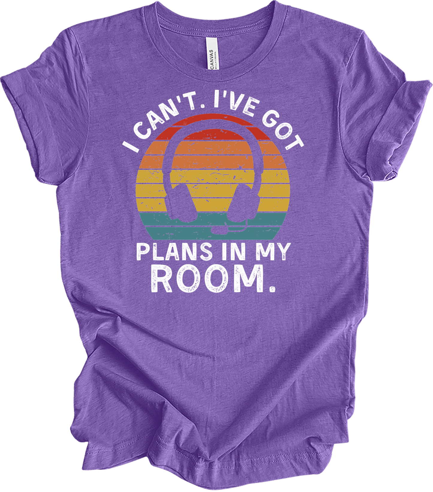 Plans In My Room Gamer T-Shirt in Heather Team Purple