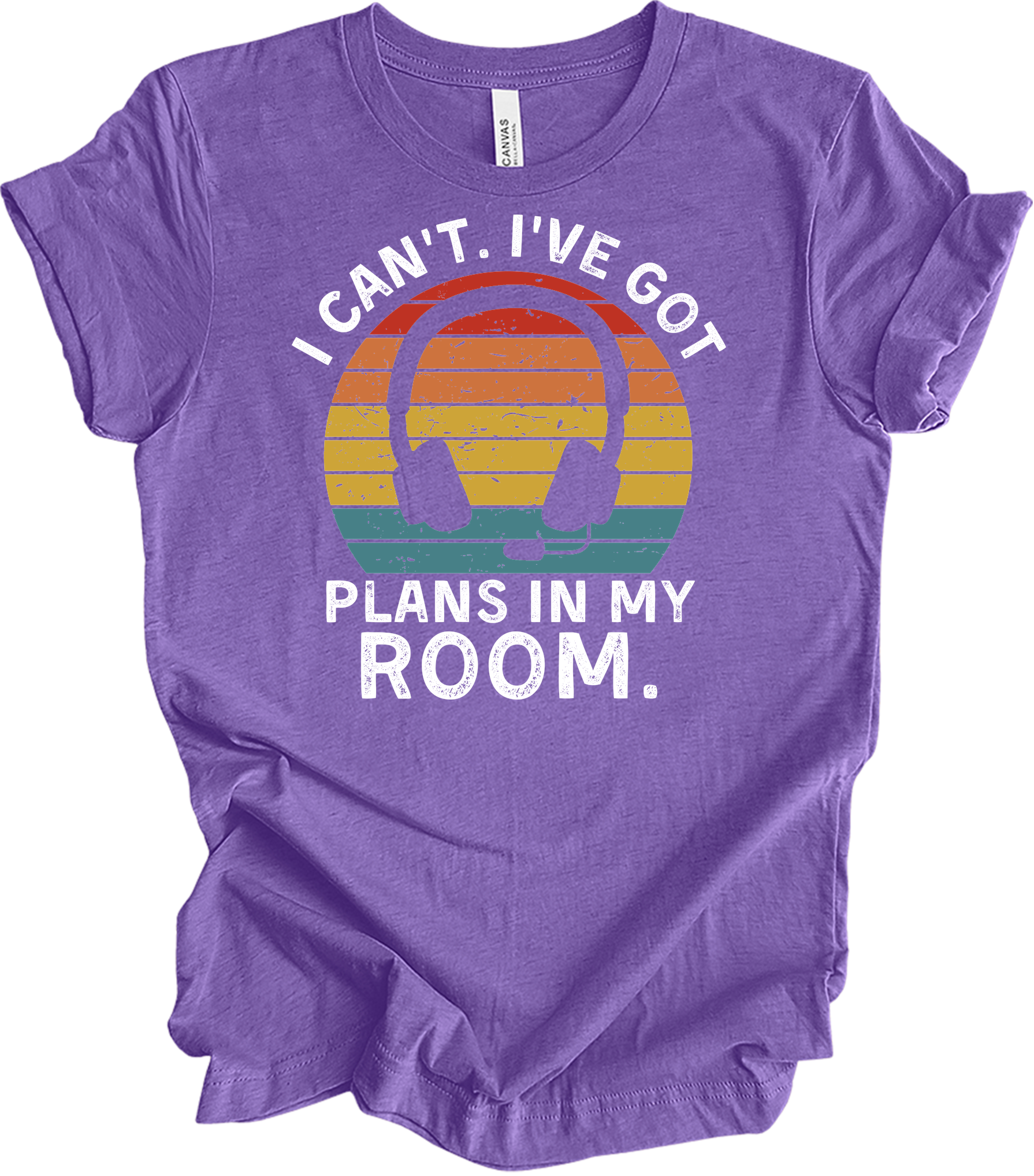 Plans In My Room Gamer T-Shirt in Heather Team Purple