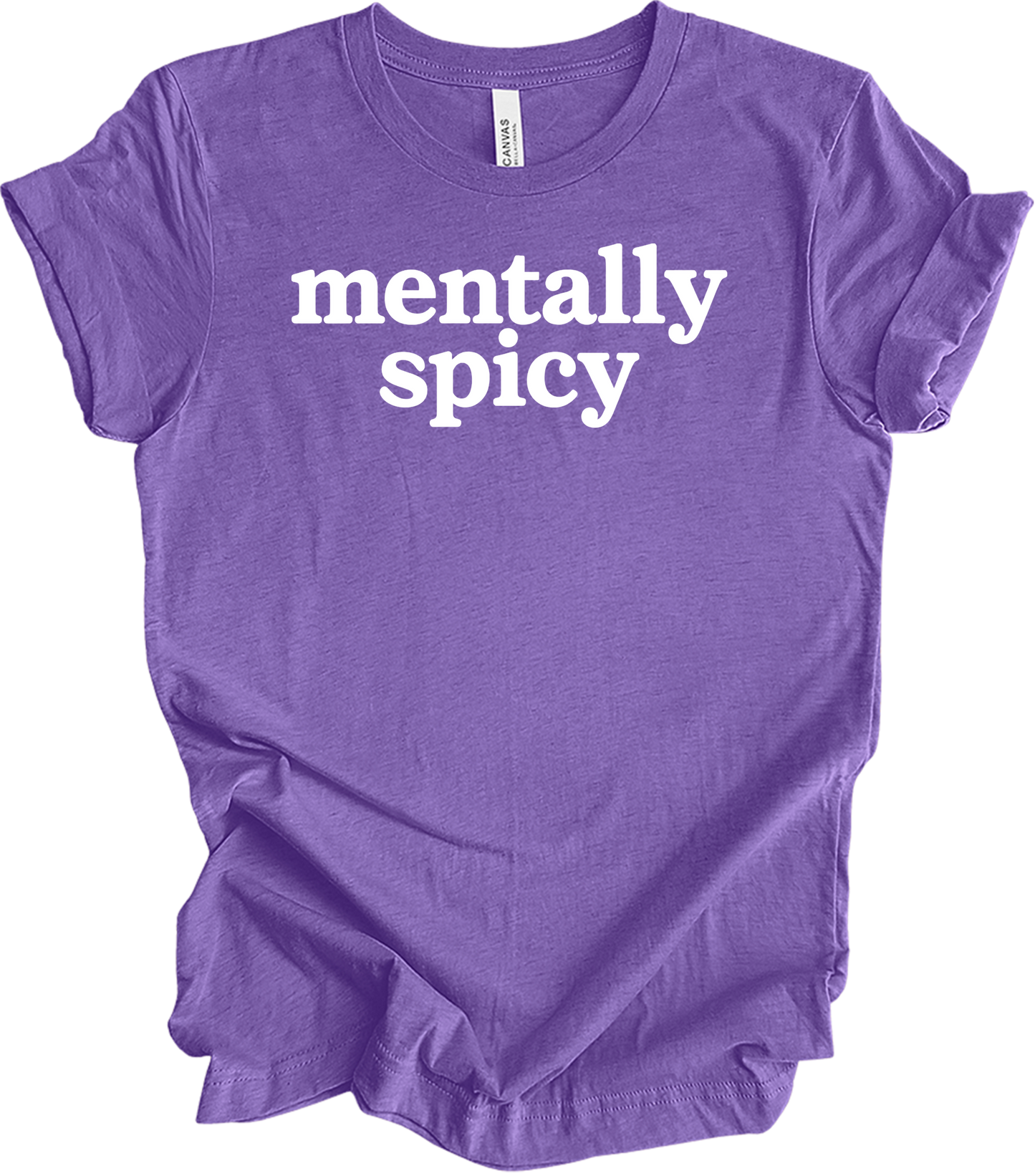Mentally Spicy Funny T-Shirt in Heather Team Purple