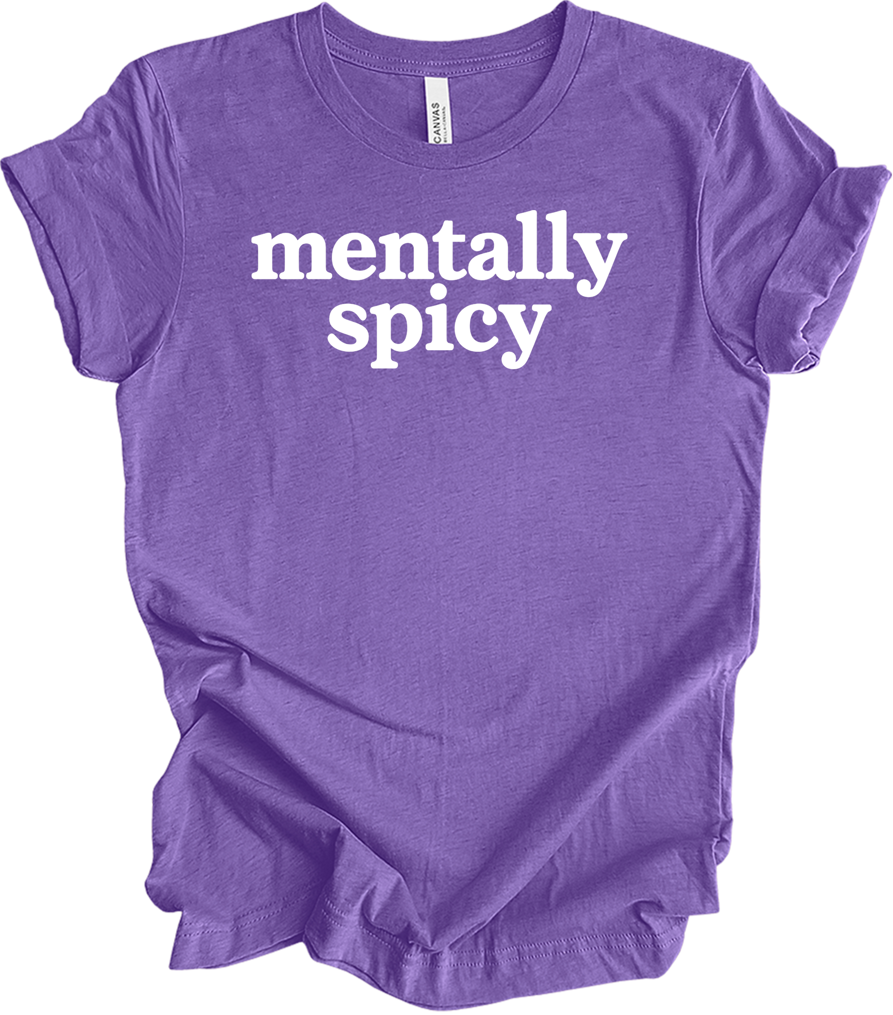 Mentally Spicy Funny T-Shirt in Heather Team Purple