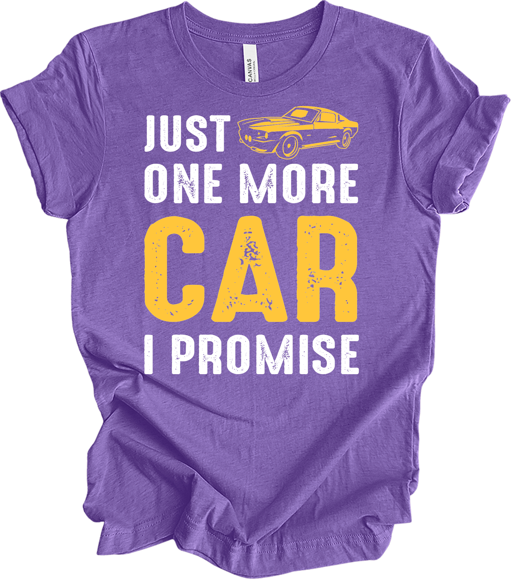 Just One More Car I Promise T-Shirt in Heather Team Purple