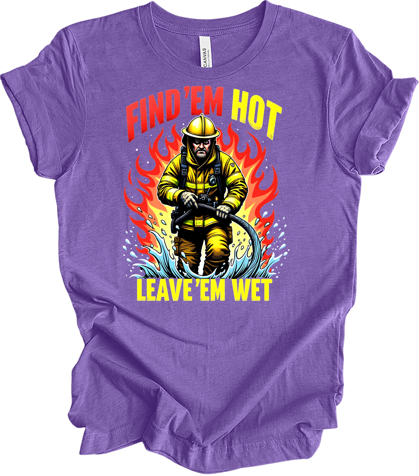 Find 'Em Hot Leave 'Em Wet T-Shirt in Heather Team Purple