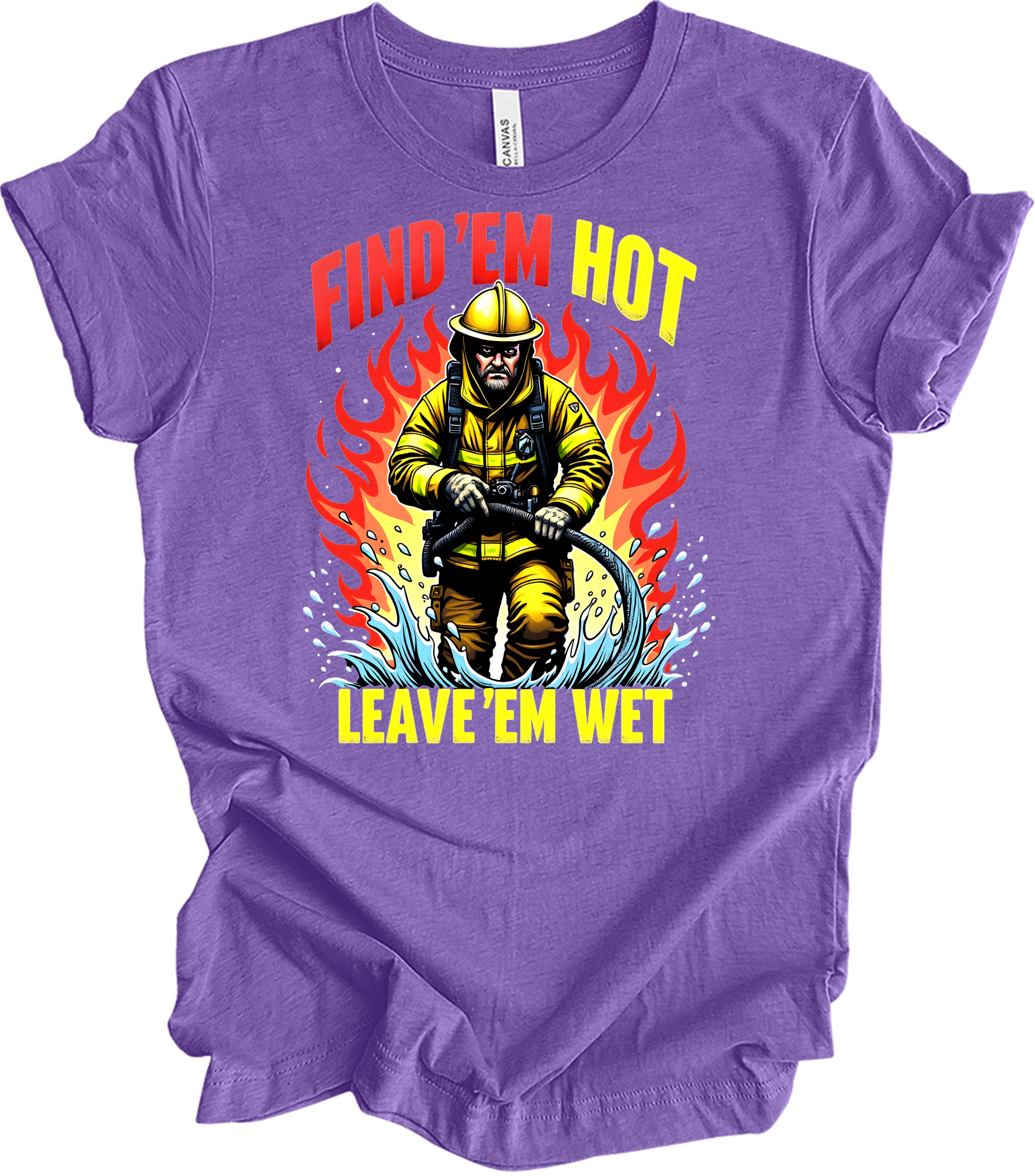 Find 'Em Hot Leave 'Em Wet T-Shirt in Heather Team Purple