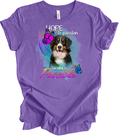 Bernese Mountain Dog Hope T-Shirt in Heather Team Purple