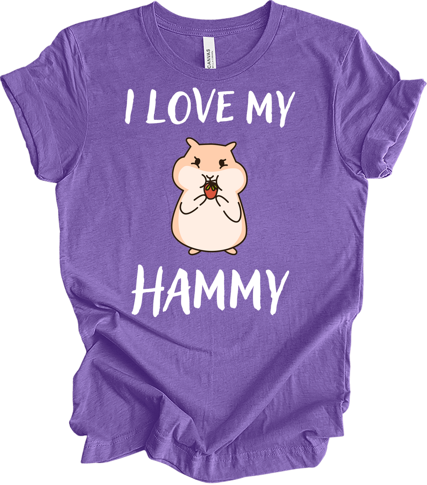 I Love My Hammy Hamster T-Shirt in Heather Team Purple