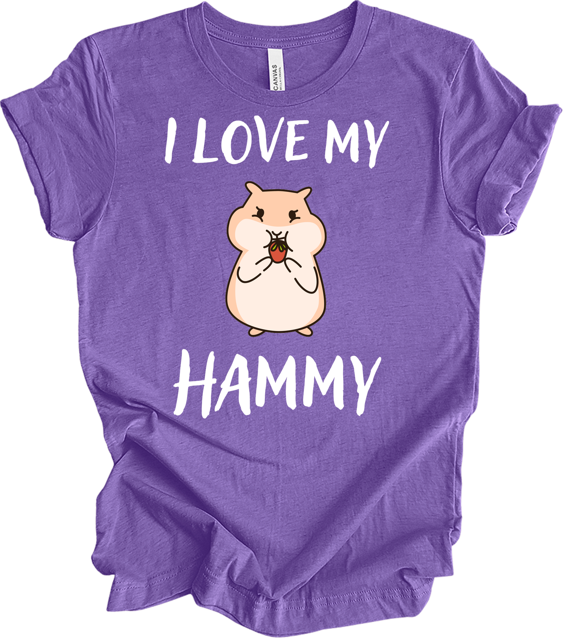 I Love My Hammy Hamster T-Shirt in Heather Team Purple