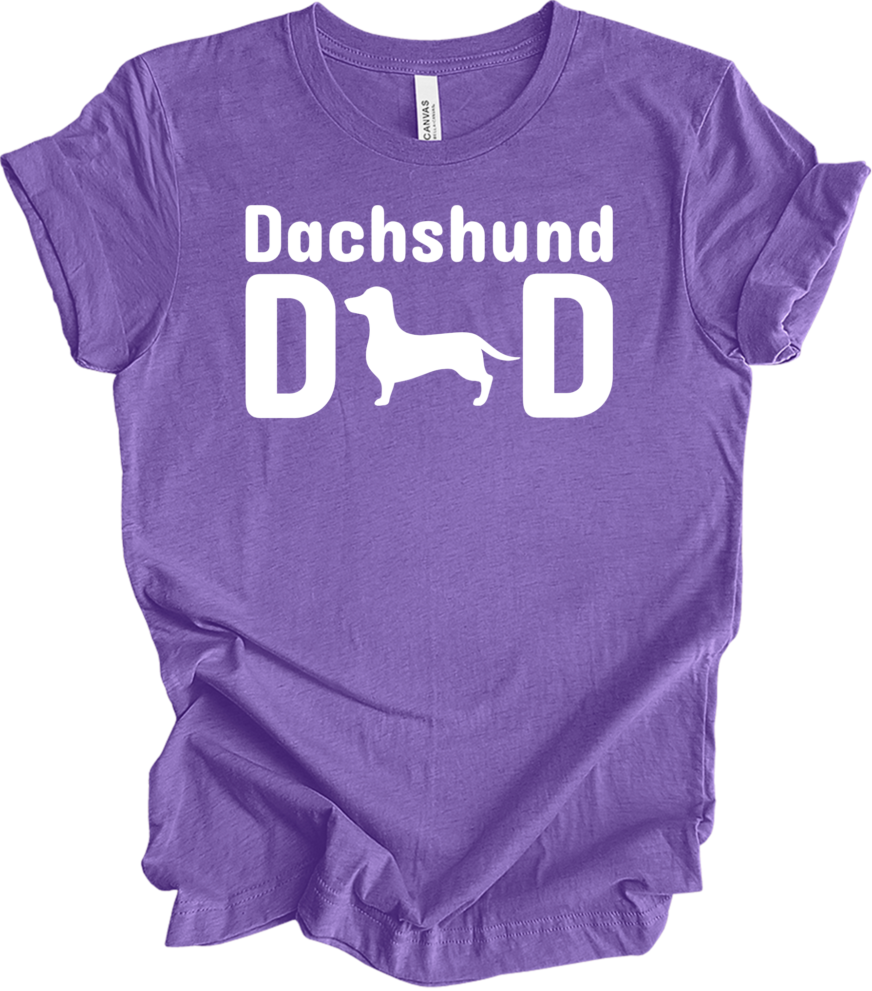 Dachshund Dad - Retro Vintage Wiener Dog T-Shirt in Heather Team Purple