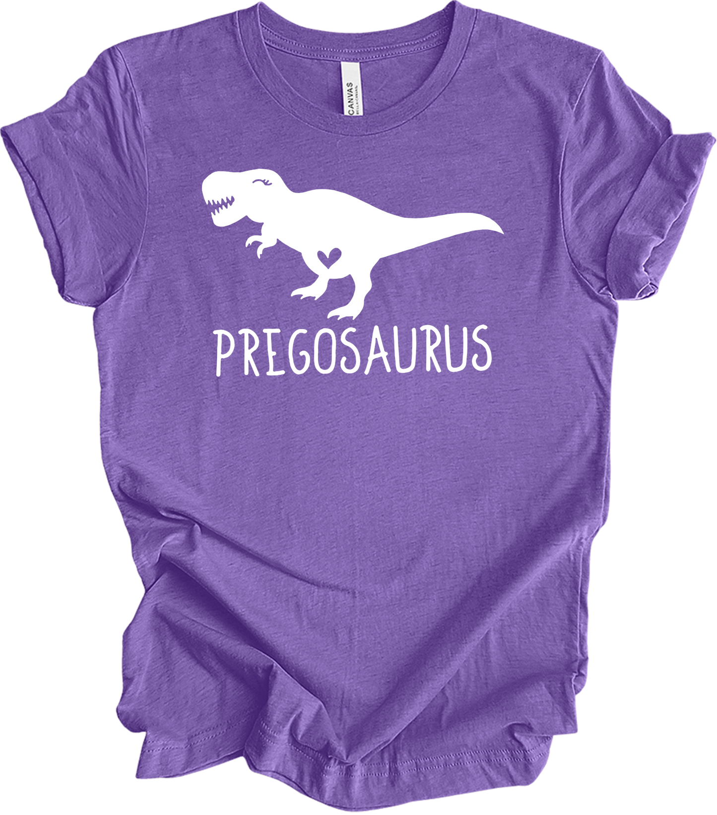 Pregosaurus Pregnancy T-Shirt in Heather Team Purple