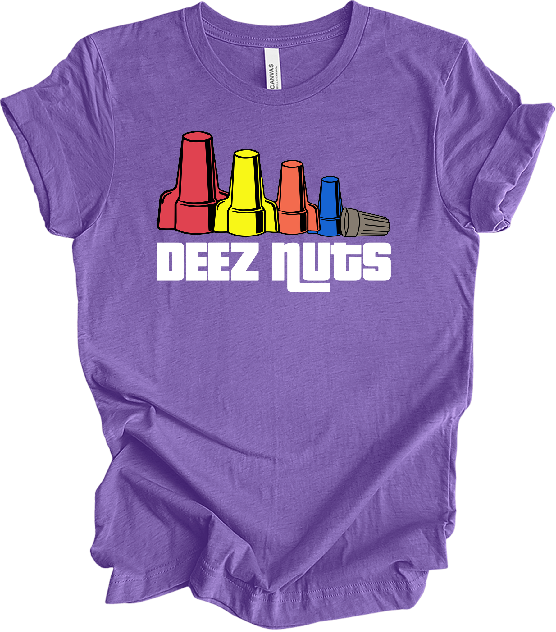Deez Nuts Electrician T-Shirt in Heather Team Purple