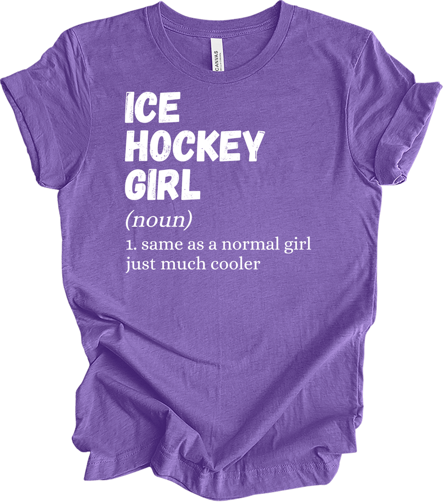 Ice Hockey Girl Definition T-Shirt in Heather Team Purple