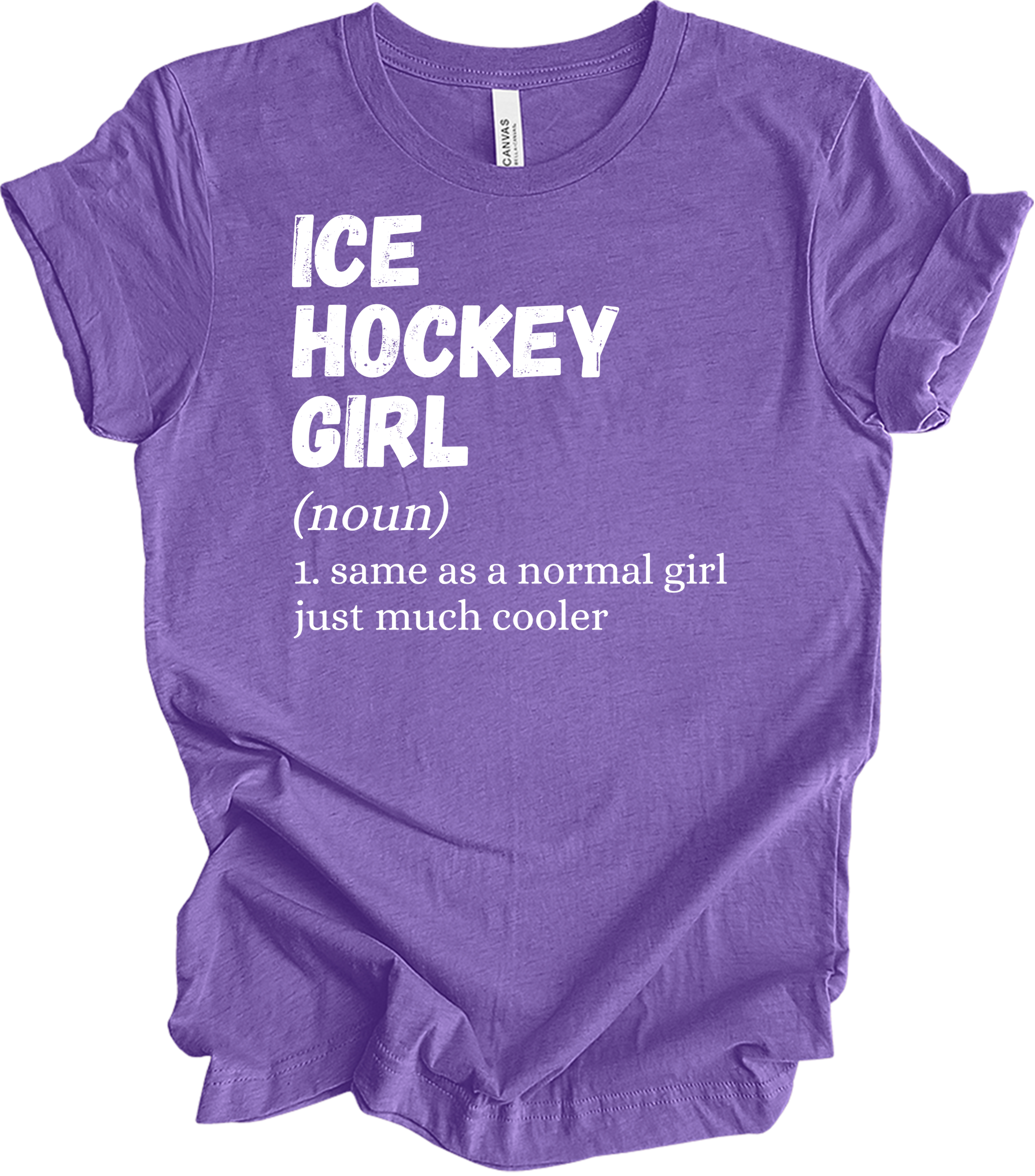 Ice Hockey Girl Definition T-Shirt in Heather Team Purple