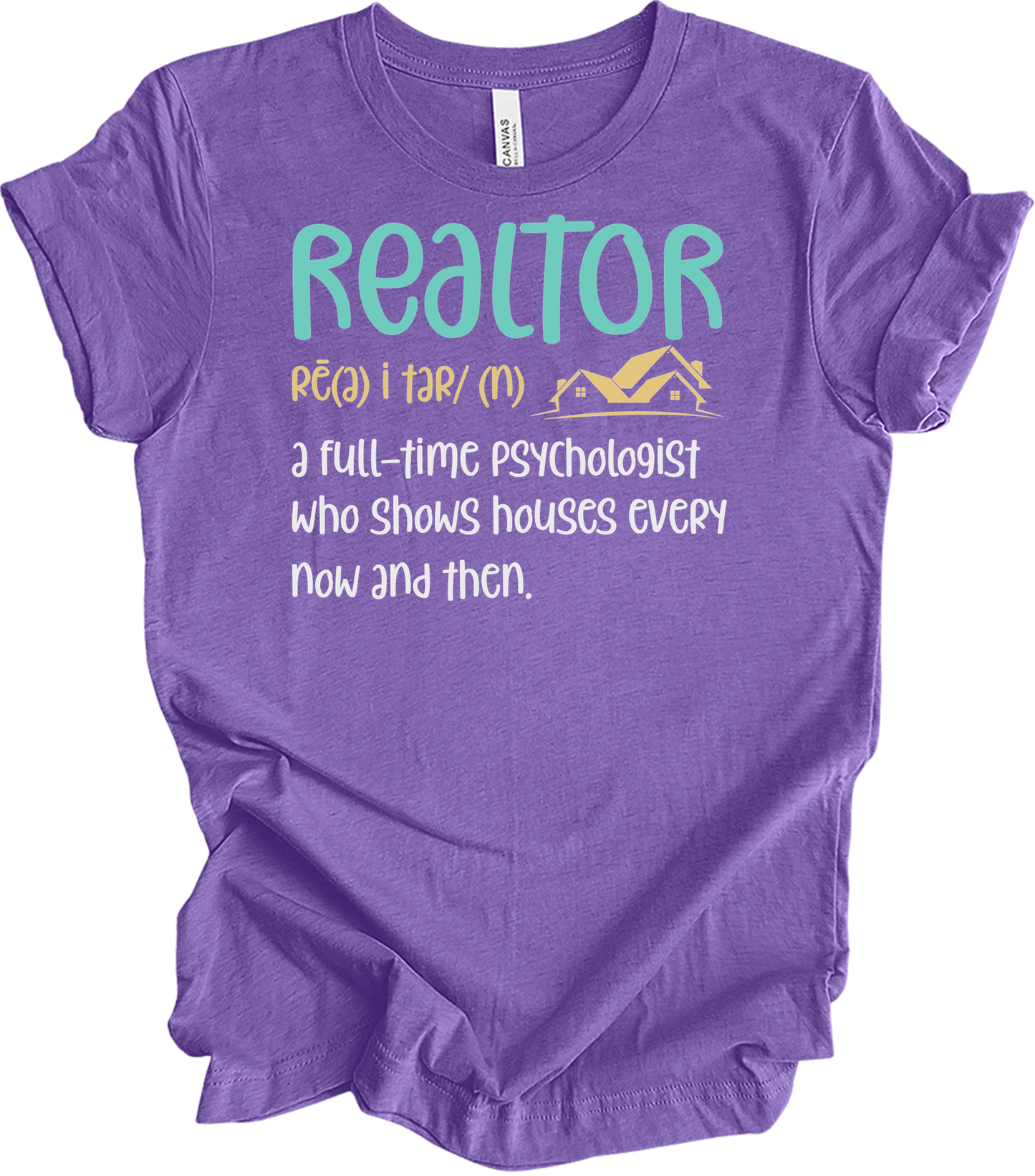 Funny Realtor Definition T-Shirt in Heather Team Purple