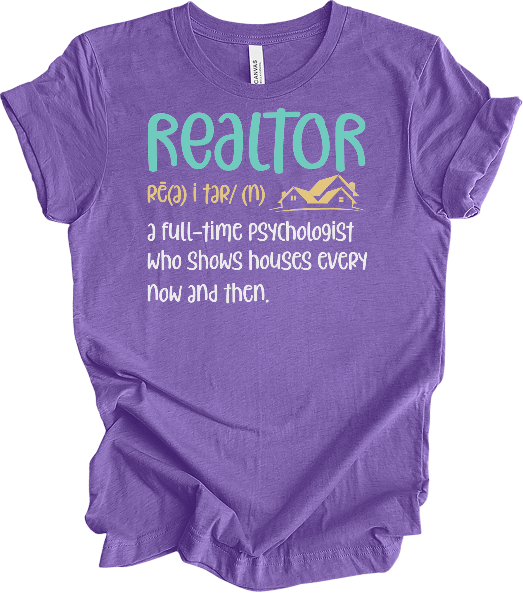 Funny Realtor Definition T-Shirt in Heather Team Purple