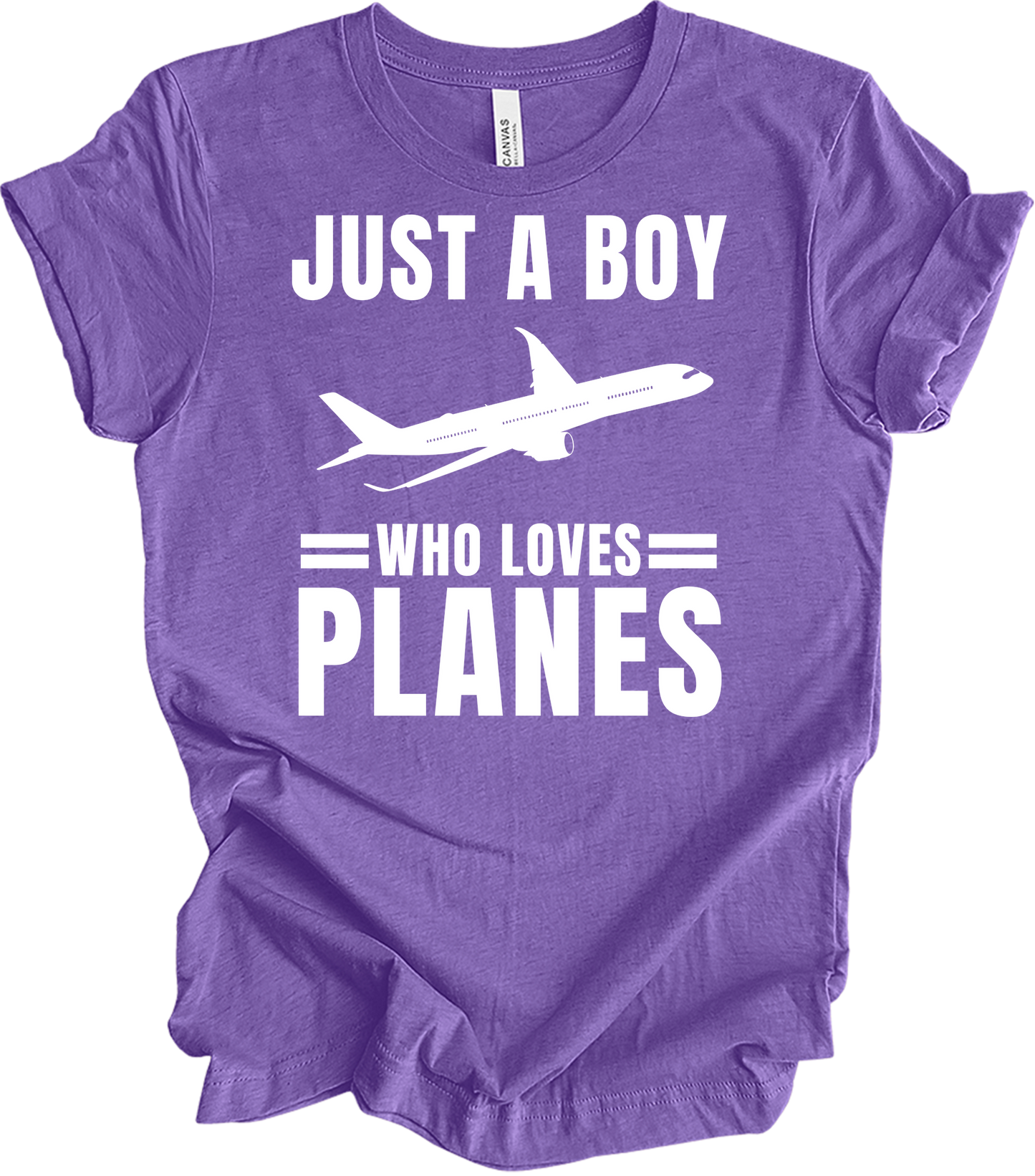 Airplane Pilot - Loves Planes T-Shirt in Heather Team Purple