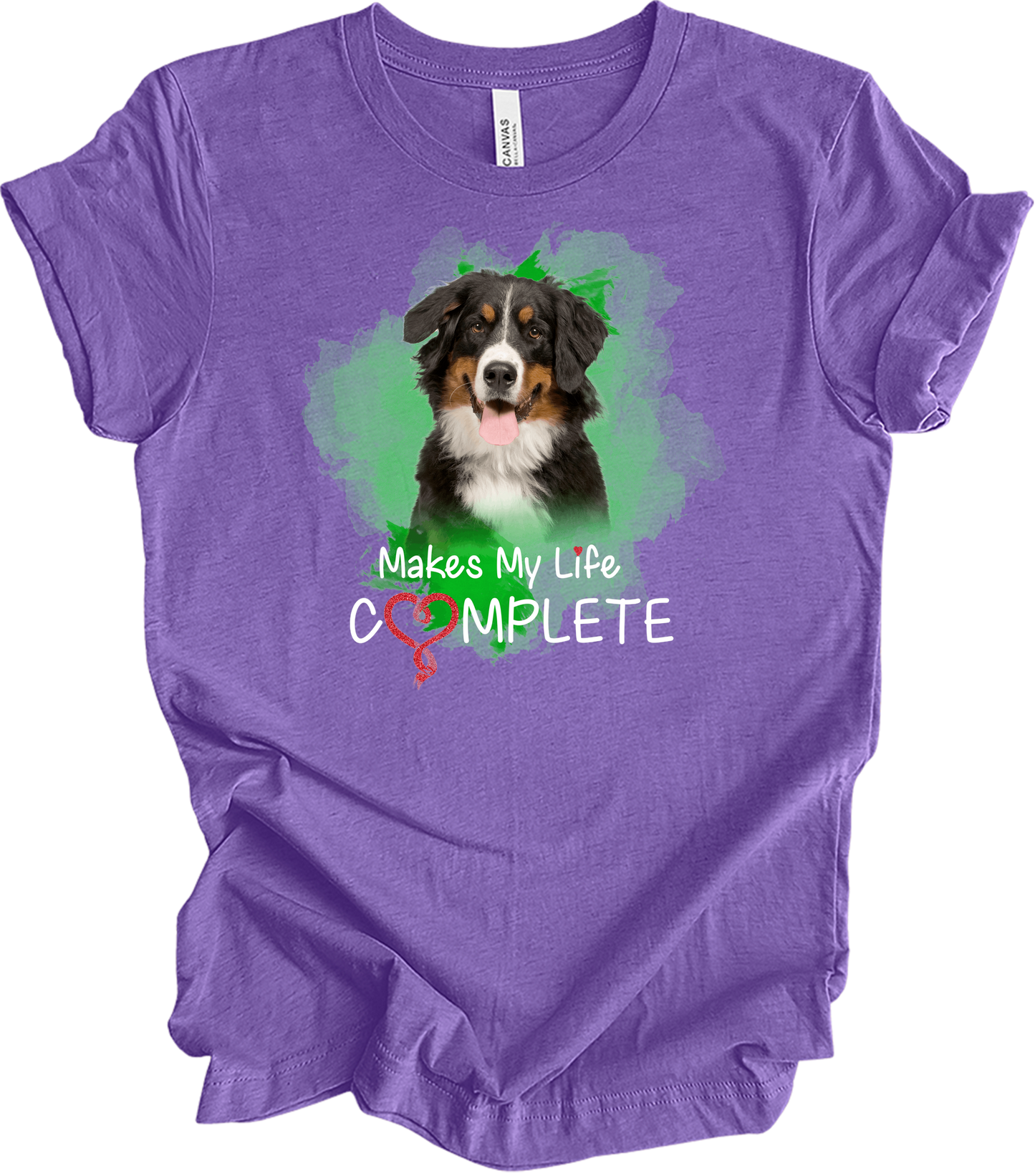 Bernese Mountain Dog Complete T-Shirt in Heather Team Purple